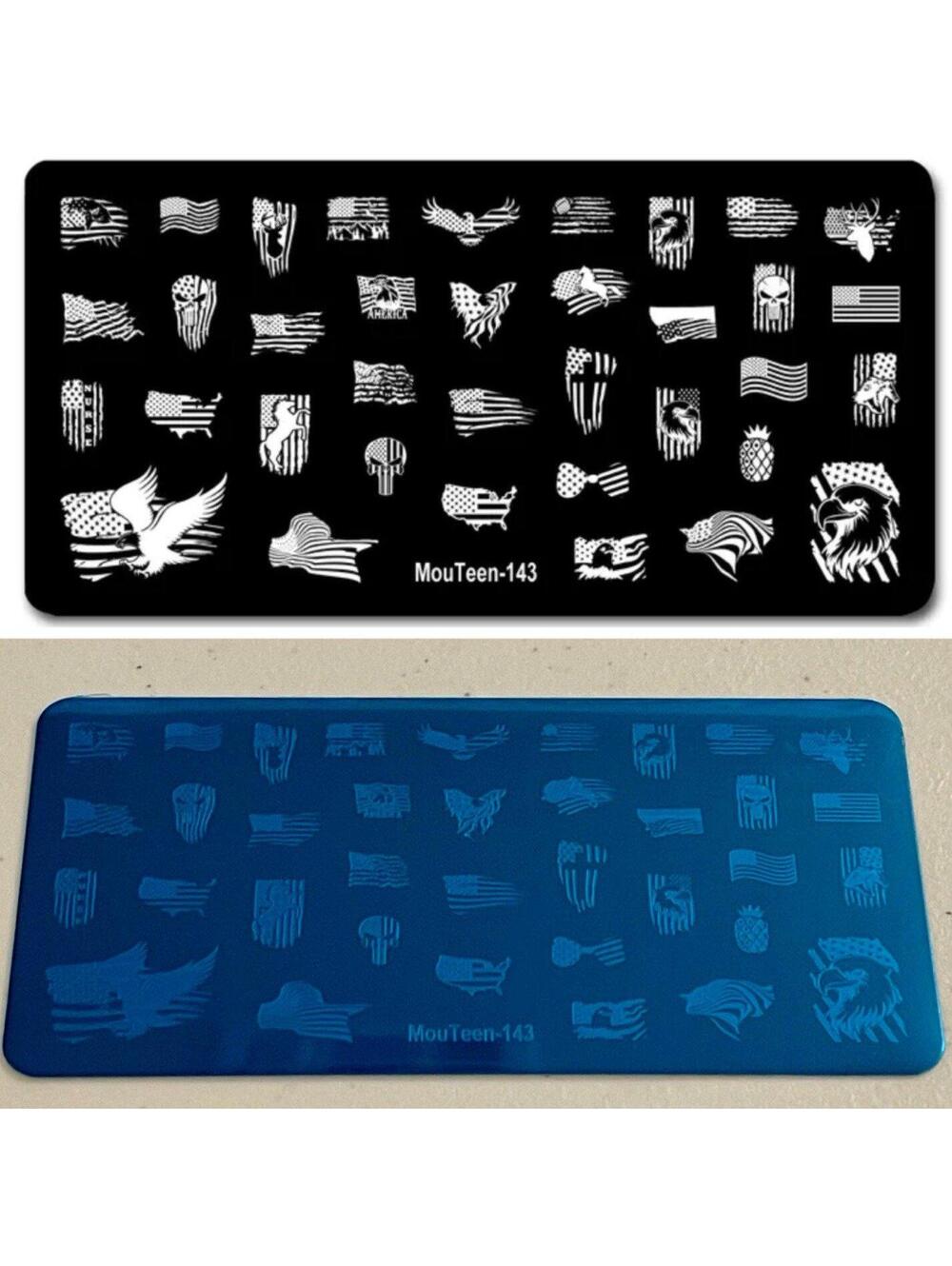 New - US Flag - Varying Styles  - Nail Stamping Plate